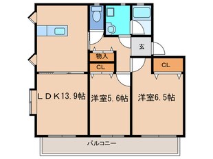 プレイン横山Ｃの物件間取画像